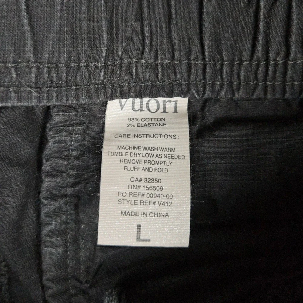 Vuori Men's Large Gray Black Ripstop Climber Pants Jogger Hiking Activewear V412